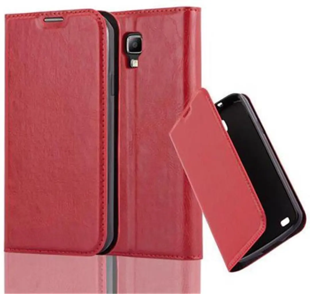 Cadorabo Hoesje geschikt voor Samsung Galaxy S4 ACTIVE in APPEL ROOD - Beschermhoes met magnetische sluiting, standfunctie en kaartvakje Book Case Cover Etui