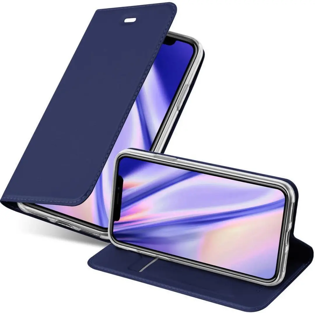 Cadorabo Hoesje geschikt voor Apple iPhone X / XS in CLASSY DONKER BLAUW