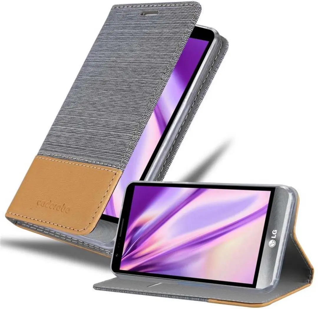Cadorabo Hoesje geschikt voor LG STYLUS 3 in LICHTGRIJS BRUIN