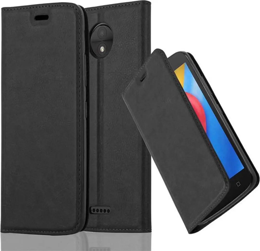 Cadorabo Hoesje geschikt voor Motorola MOTO C in ZWARTE NACHT