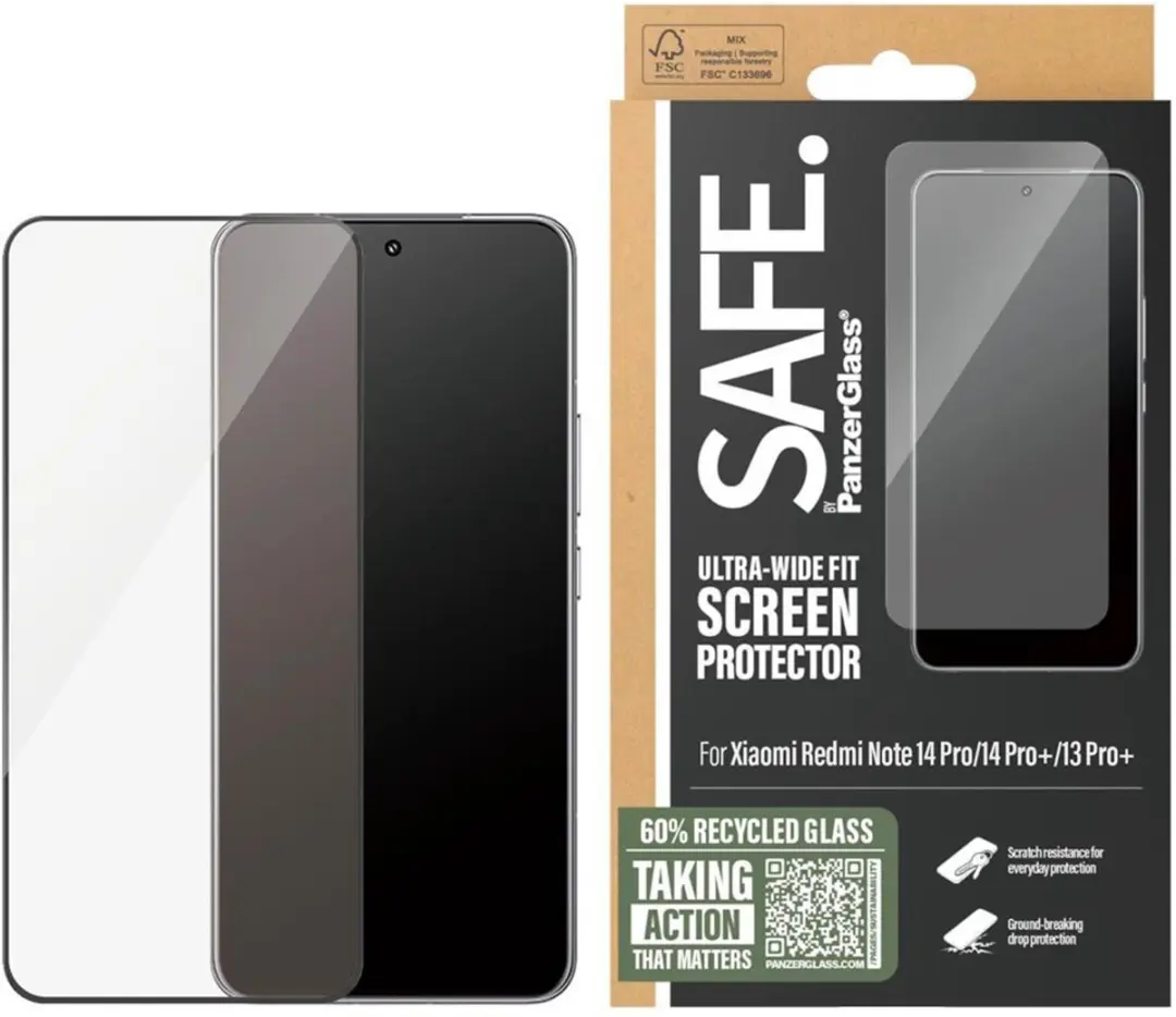 PanzerGlass Ultra-Wide Fit Screenprotector Redmi Note 14 Pro - afbeelding 3 van 5