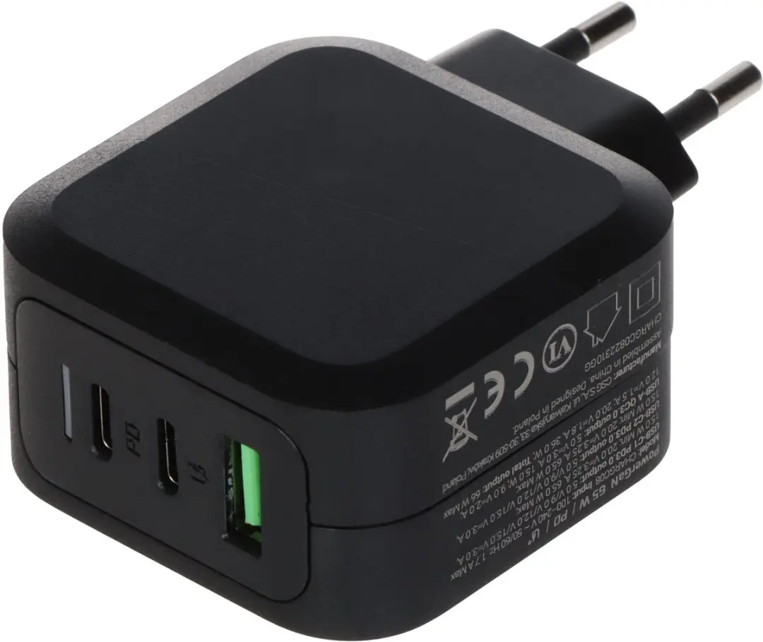 Green Cell CHARGC08 USB-lader 65W - Zwart - afbeelding 2 van 6