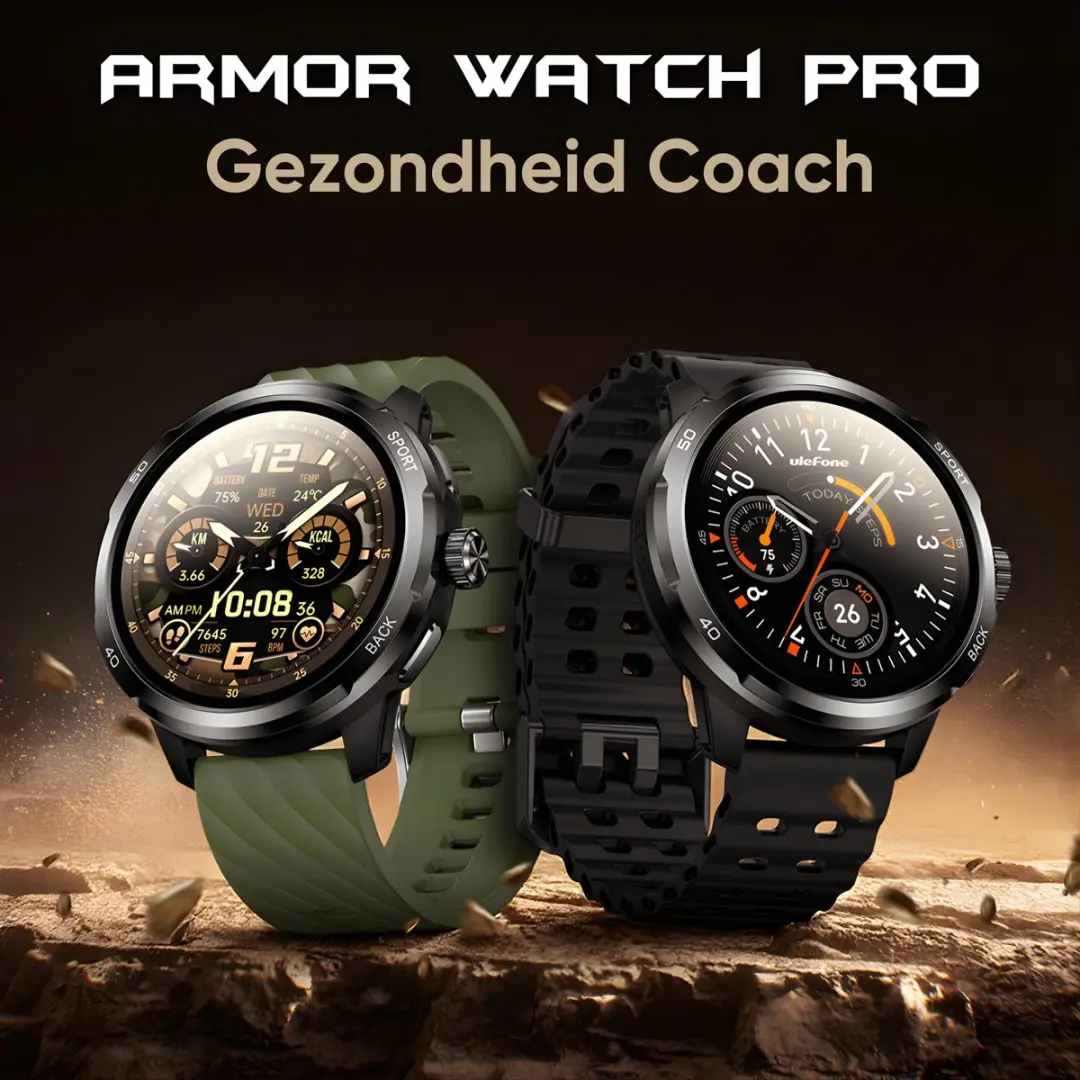 Ulefone Armor Watch Pro Smartwatch - 1.5 inch AMOLED - Zwart - afbeelding 6 van 6