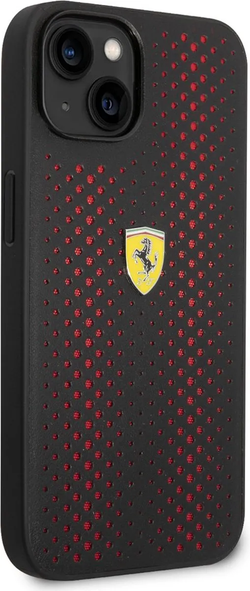 Ferrari Perforated Back Case iPhone 14 Plus FESCP14LLBK - Zwart/Rood