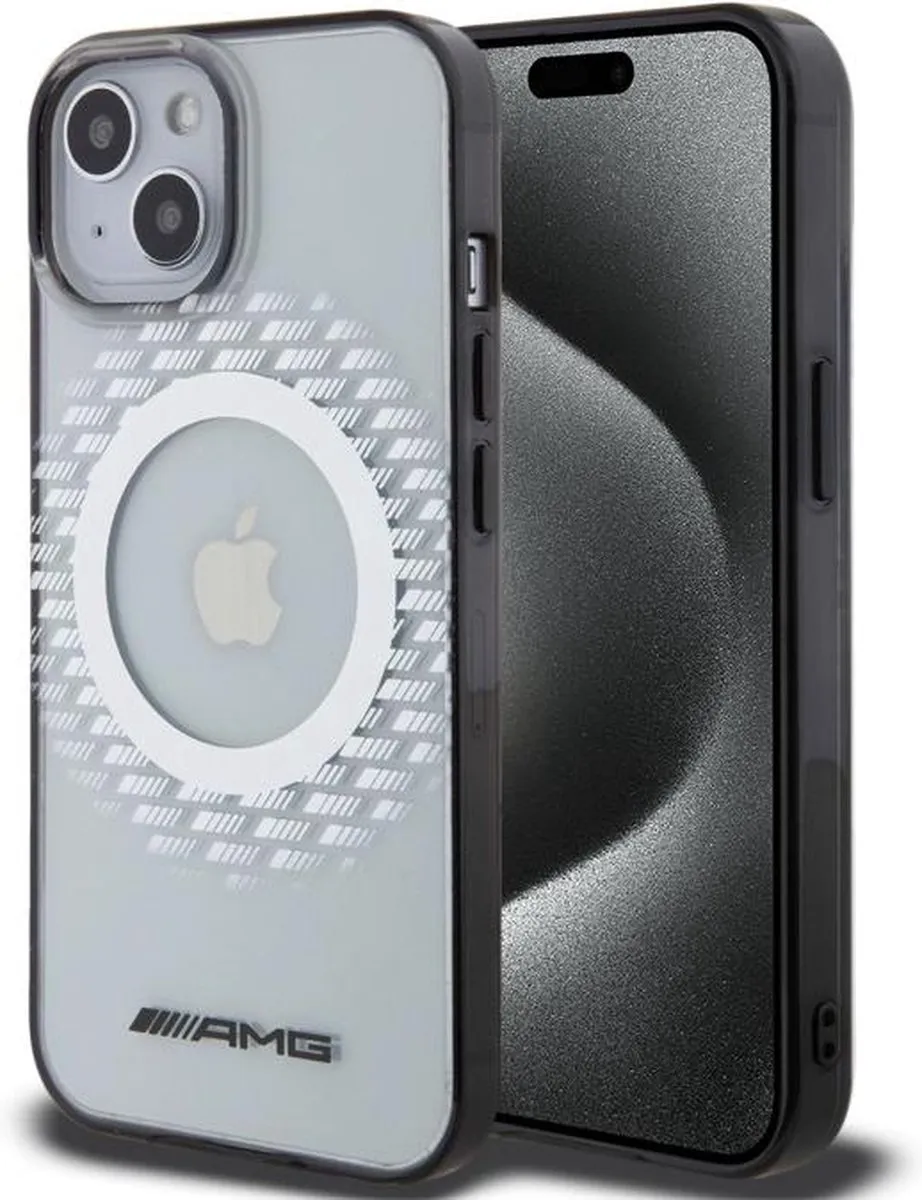 Mercedes-AMG Rhombuses iPhone 15 Hoes - Transparant - MagSafe