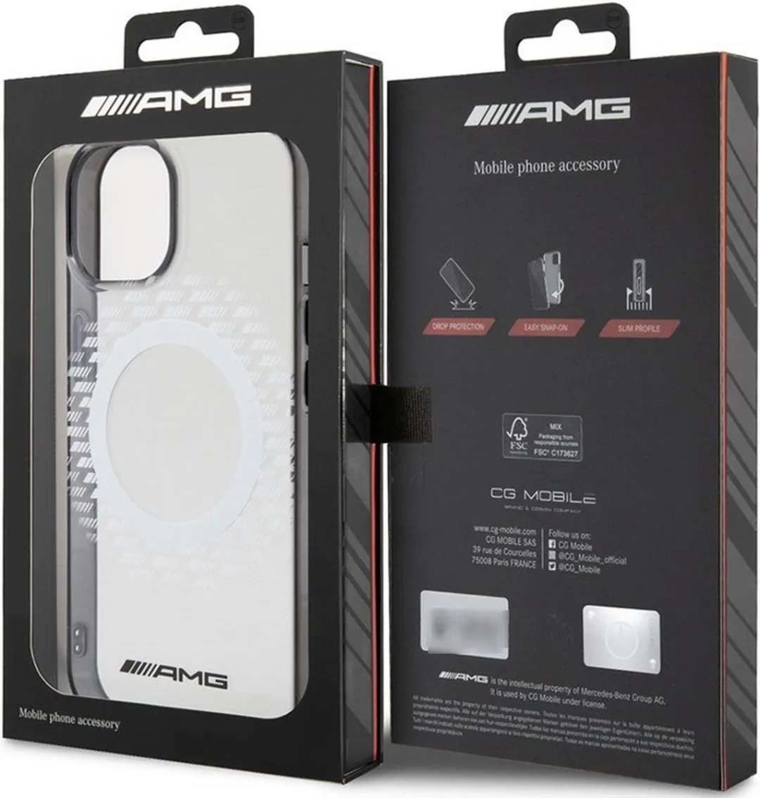 Mercedes-AMG Rhombuses iPhone 15 Hoes - Transparant - MagSafe