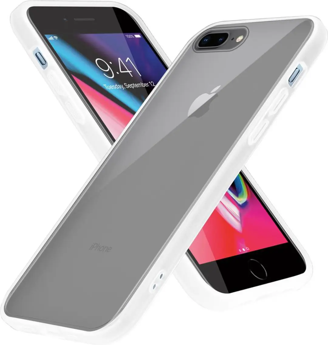 Cadorabo Hoesje geschikt voor Apple iPhone 6 PLUS / 6S PLUS / 7 PLUS / 7S PLUS / 8 PLUS in Mat Transparant - Hybride beschermhoes met TPU siliconen Case Cover binnenkant en matte plastic achterkant