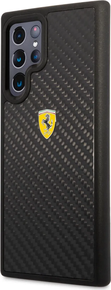 Ferrari Hoesje Samsung Galaxy S22 Ultra - Effen Zwart Carbon - afbeelding 6 van 6