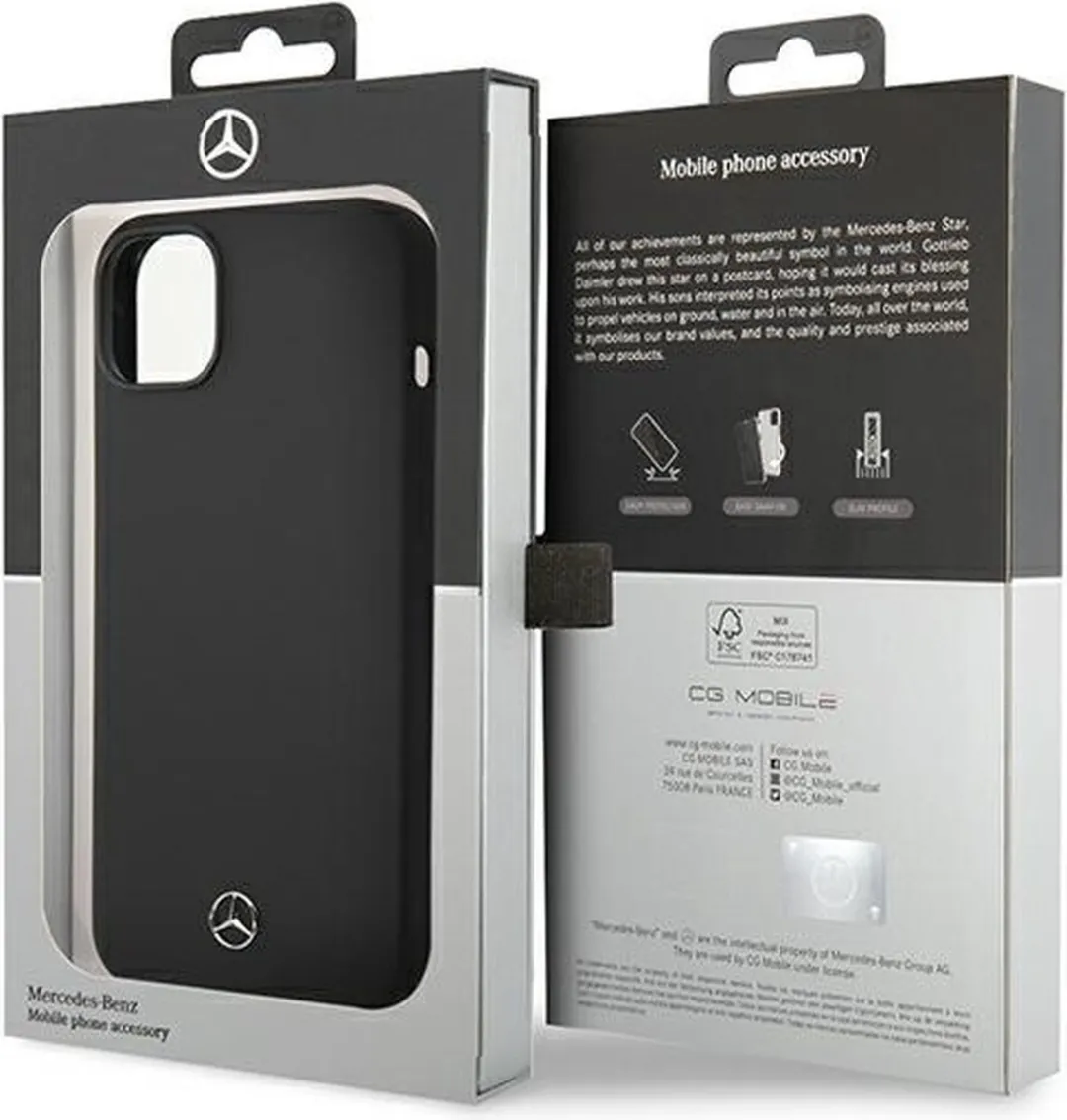 Mercedes-Benz Silicone Back Case iPhone 14 - Zwart - MagSafe