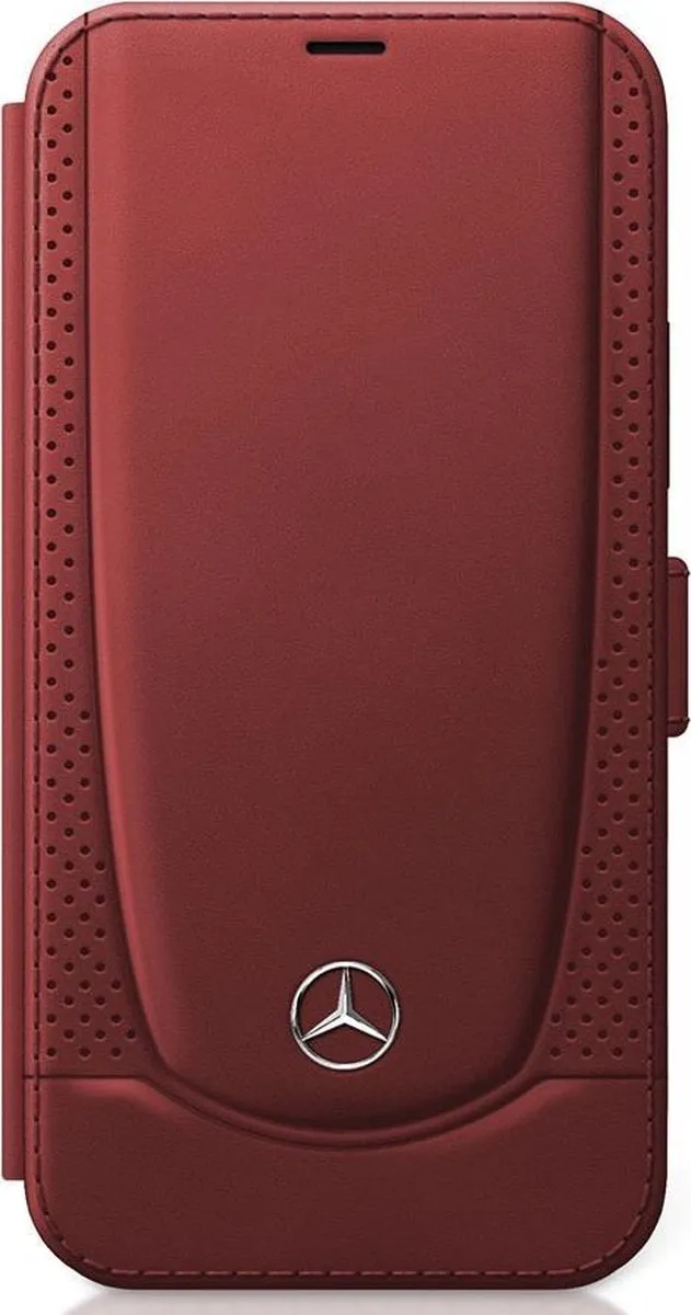 Mercedes-Benz iPhone 12 Pro Max Boekhoesje - Rood Leder - 3 Pasjes