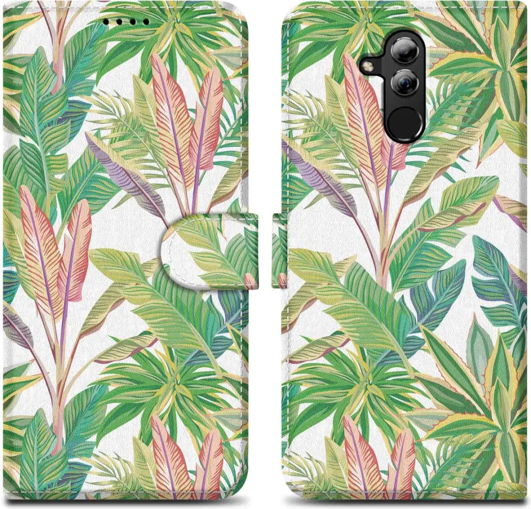 Cadorabo Hoesje geschikt voor Huawei MATE 20 LITE - Design Groen Regenwoud No. 8 - Beschermhoes Case Cover met magnetische sluiting, standaardfunctie en kaartvakje
