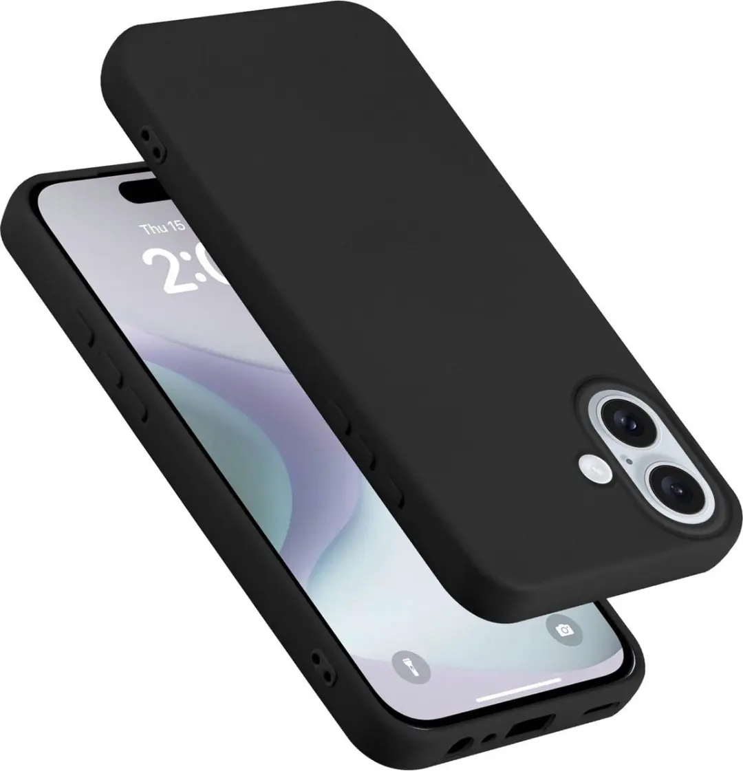 Cadorabo Hoesje geschikt voor Apple iPhone 16 PLUS in LIQUID ZWART