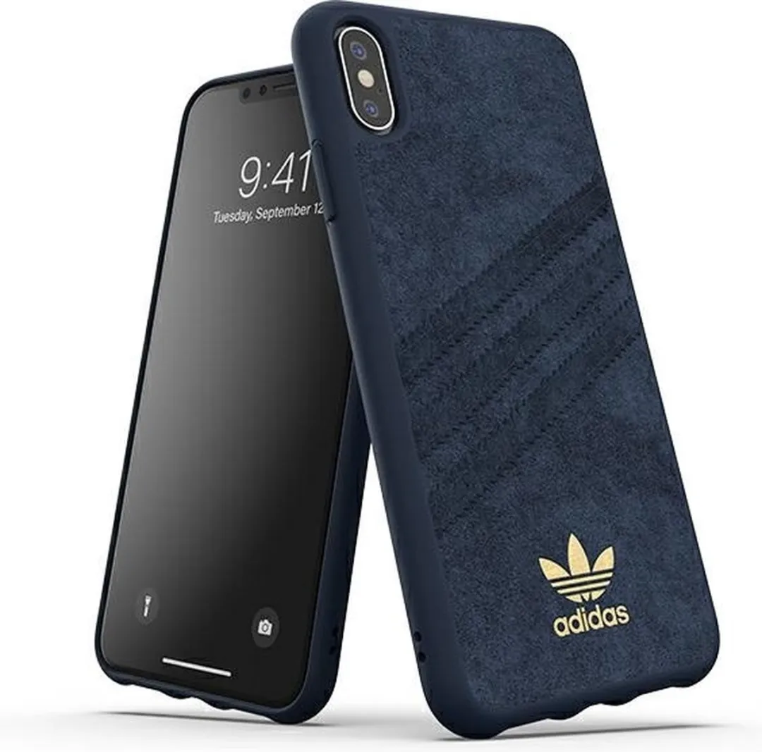 Adidas 3-Stripes Suede Back Case iPhone XS Max - Donkerblauw - afbeelding 4 van 5