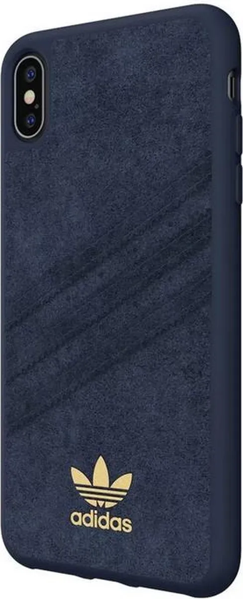 Adidas 3-Stripes Suede Back Case iPhone XS Max - Donkerblauw - afbeelding 3 van 5