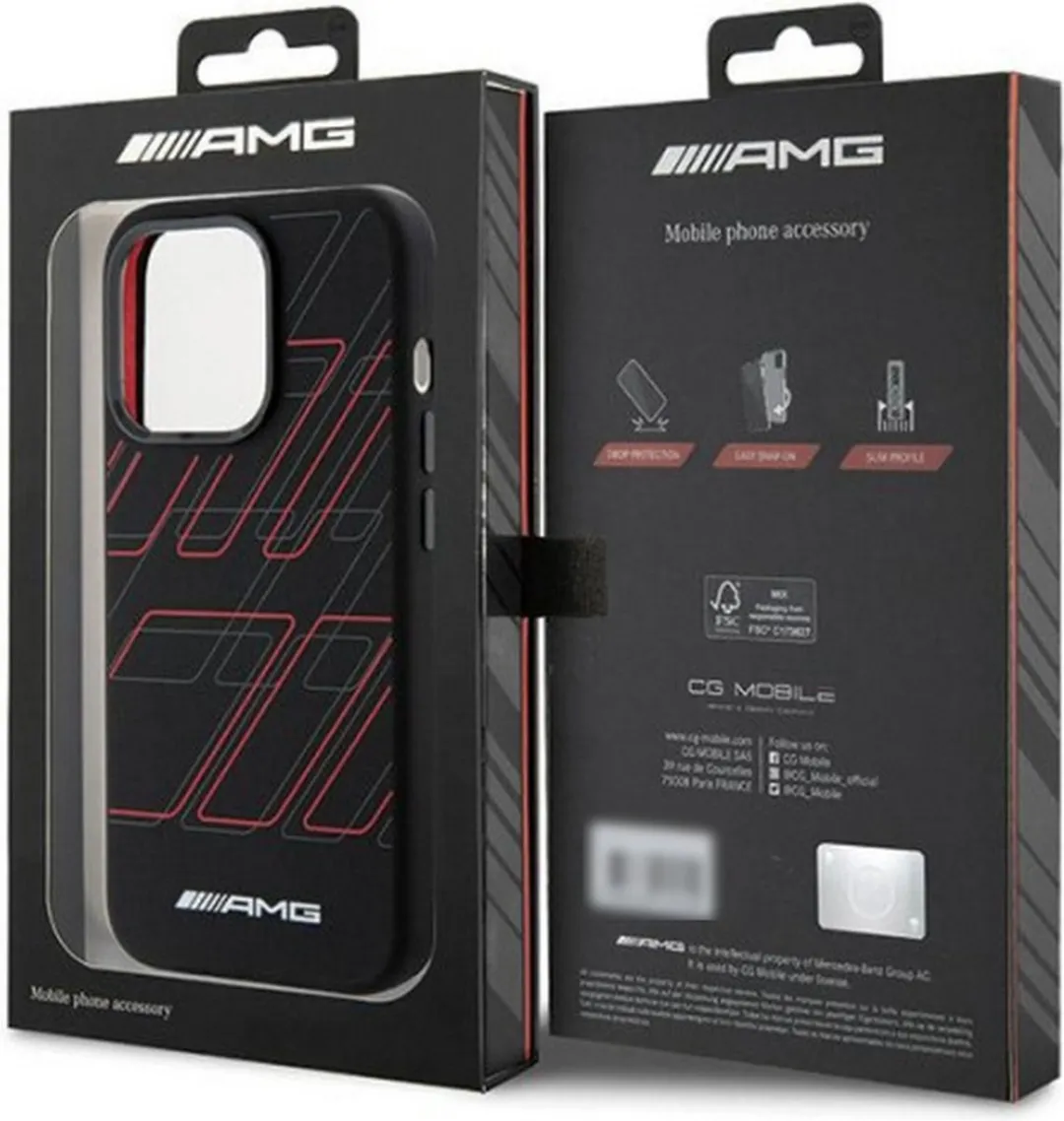 Mercedes-AMG Large Rhombuses Back Case - iPhone 15 Pro 6.1" - Zwart