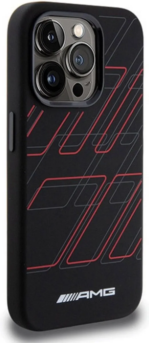 Mercedes-AMG Large Rhombuses Back Case - iPhone 15 Pro 6.1" - Zwart