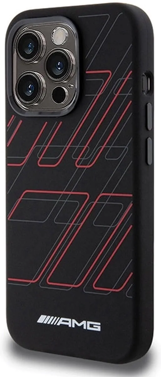 Mercedes-AMG Large Rhombuses Back Case - iPhone 15 Pro 6.1" - Zwart