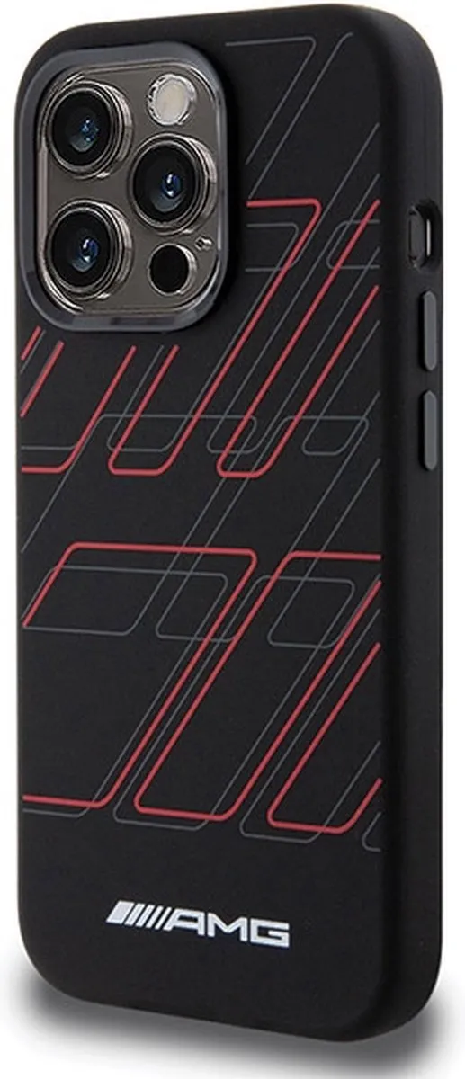 Mercedes-AMG Large Rhombuses Back Case - iPhone 15 Pro 6.1" - Zwart - afbeelding 6 van 6