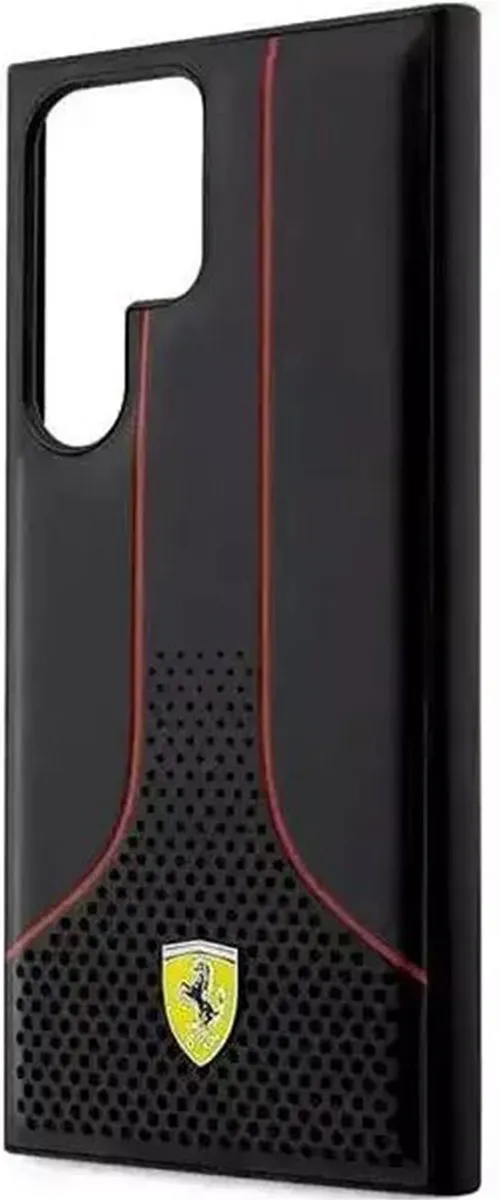 Ferrari Perforated Back Case - Samsung Galaxy S23 Ultra - Zwart