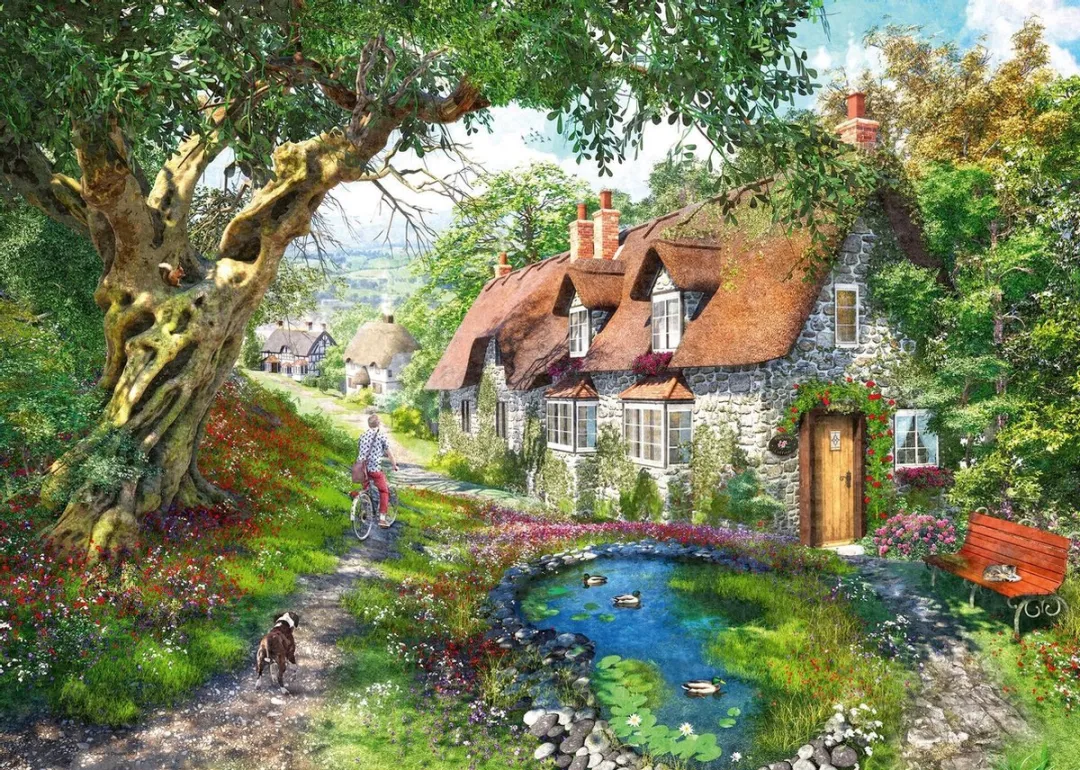 Ravensburger Flower Hill Lane Legpuzzel 1000 Stuks - Multicolor