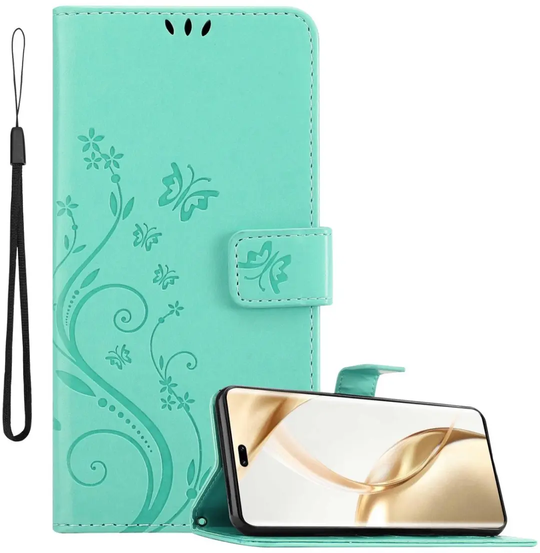 Cadorabo Hoesje geschikt voor Honor 200 Pro in BLOEMEN TURKOOIS