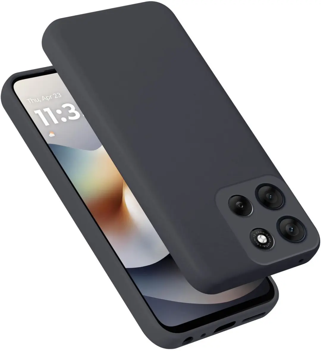 Cadorabo Hoesje geschikt voor Motorola Moto G56 Case in Liquid Zwart Beschermhoe