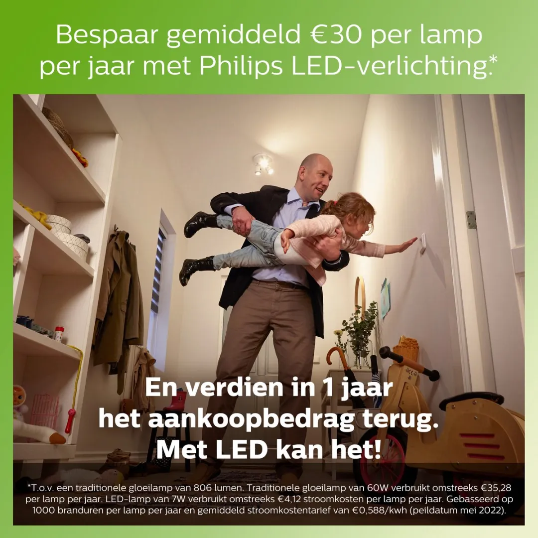 Philips LED Lamp Mat E27 40W Warmwit - 2 Stuks