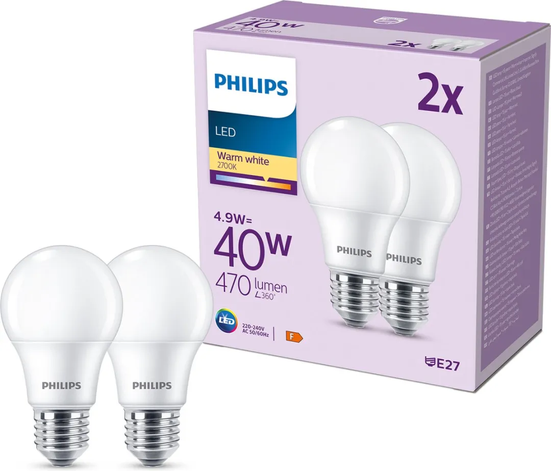 Philips LED Lamp Mat E27 40W Warmwit
