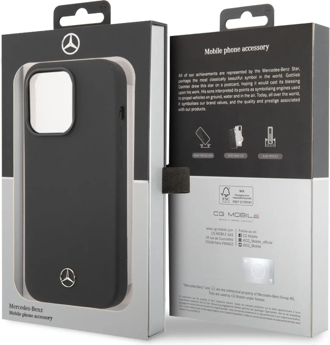 Mercedes-Benz Silicone Backcover iPhone 14 Pro Max 3666339082574 - Zwart
