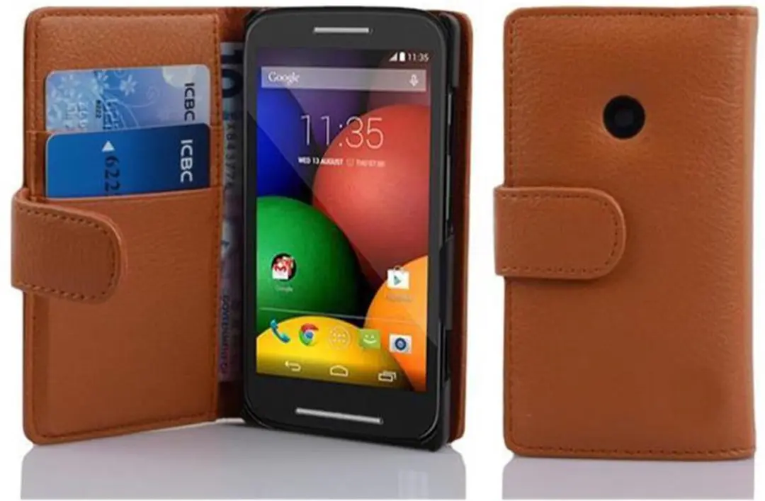 Cadorabo Hoesje geschikt voor Motorola MOTO E in COGNAC BRUIN
