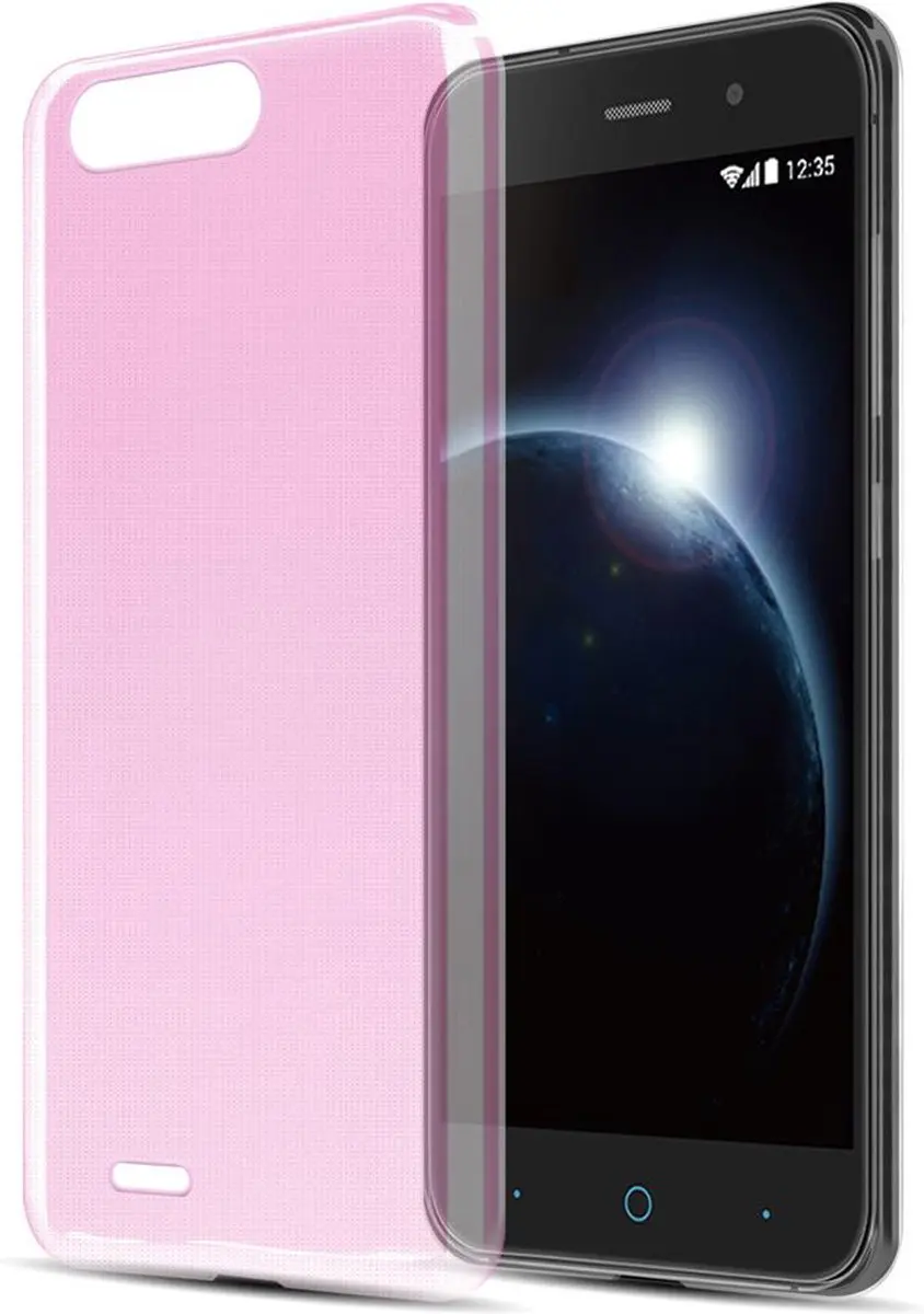 Cadorabo Hoesje geschikt voor ZTE Blade V6 in TRANSPARANT ROZE
