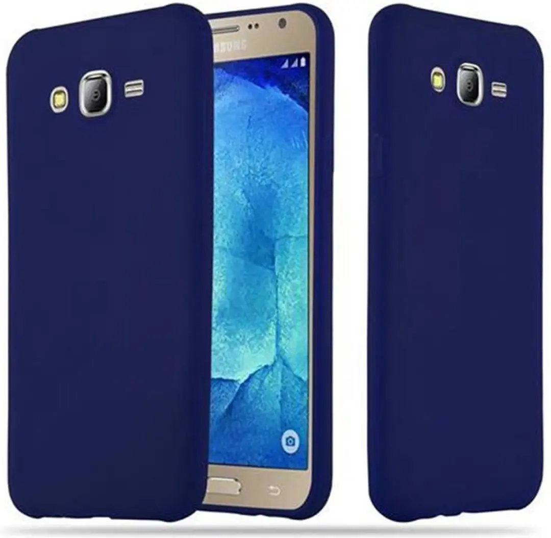 Cadorabo Hoesje geschikt voor Samsung Galaxy J7 2015 in CANDY DONKER BLAUW