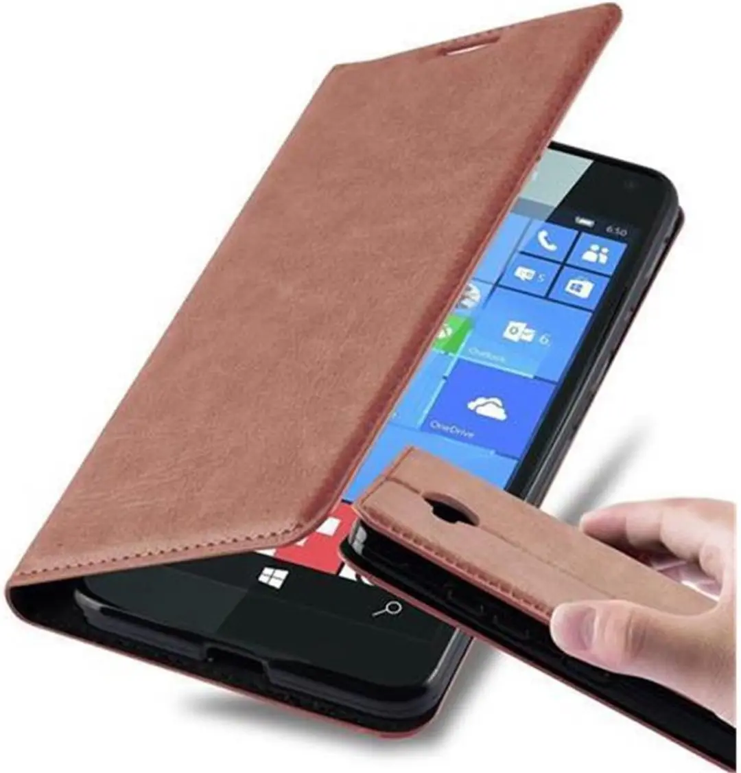 Cadorabo Hoesje geschikt voor Nokia Lumia 650 in CAPPUCCINO BRUIN