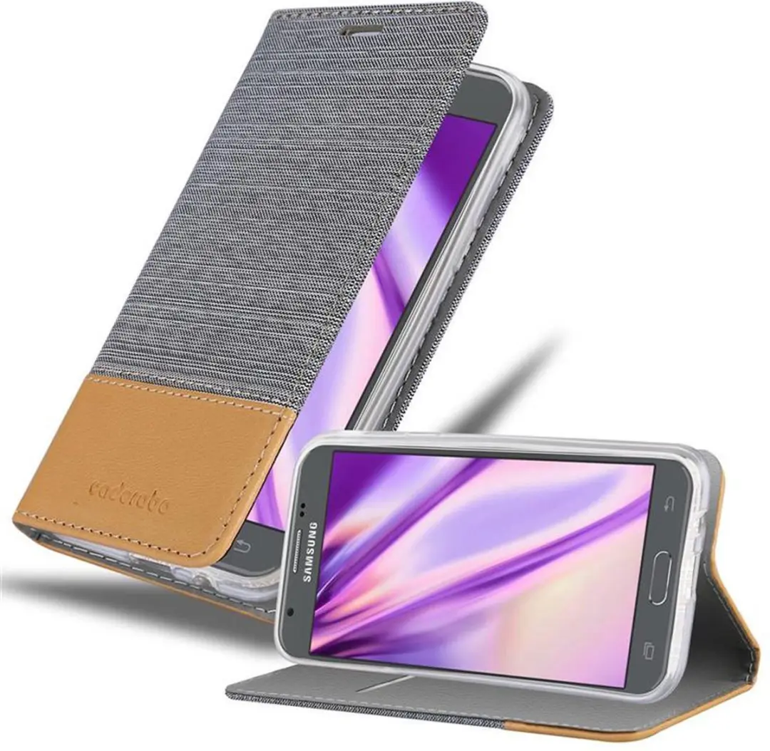 Cadorabo Hoesje geschikt voor Samsung Galaxy J3 2017 in LICHTGRIJS BRUIN