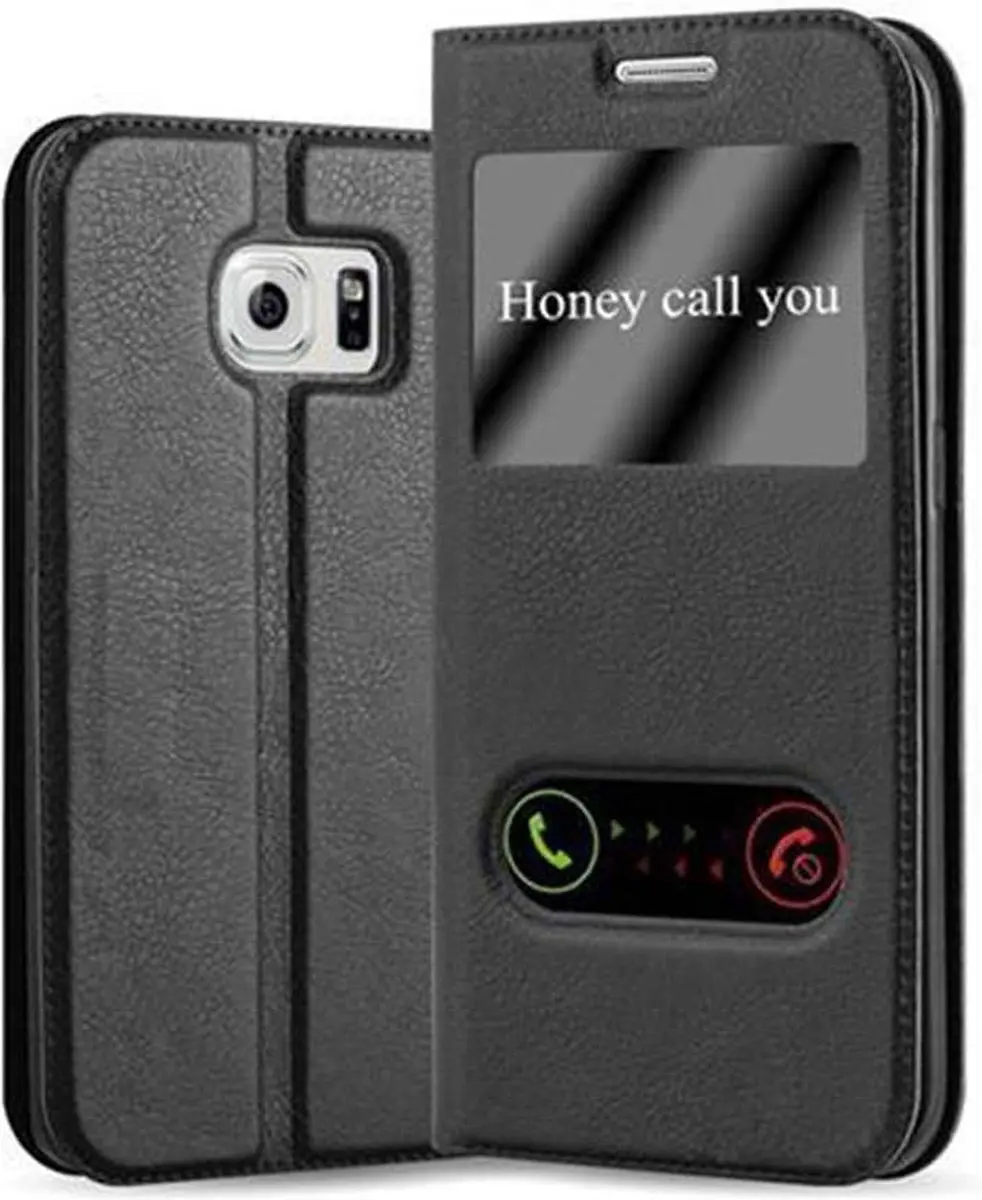 Cadorabo Hoesje geschikt voor Samsung Galaxy S6 EDGE in KOMEET ZWART