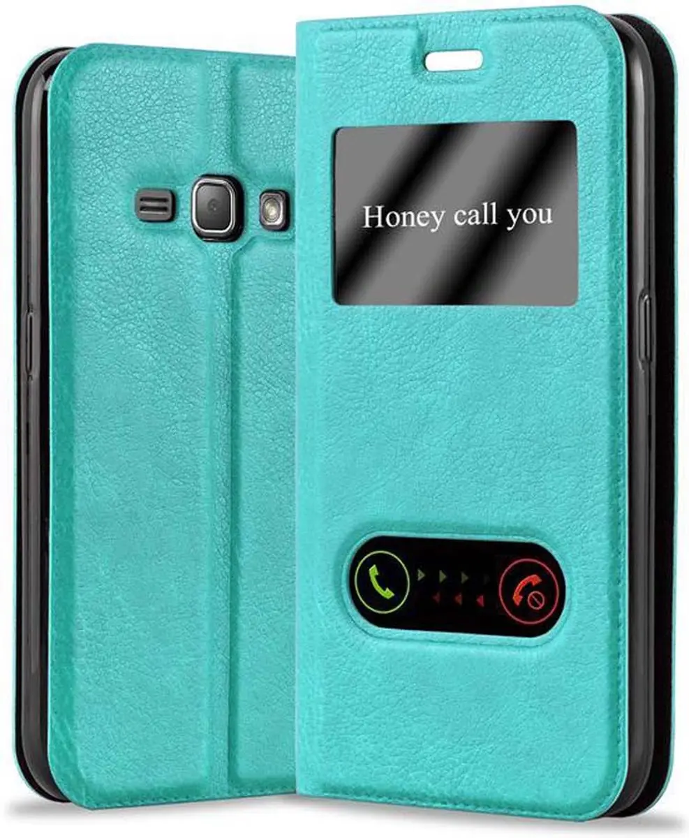 Cadorabo Hoesje geschikt voor Samsung Galaxy J1 2015 in MUNT TURKOOIS