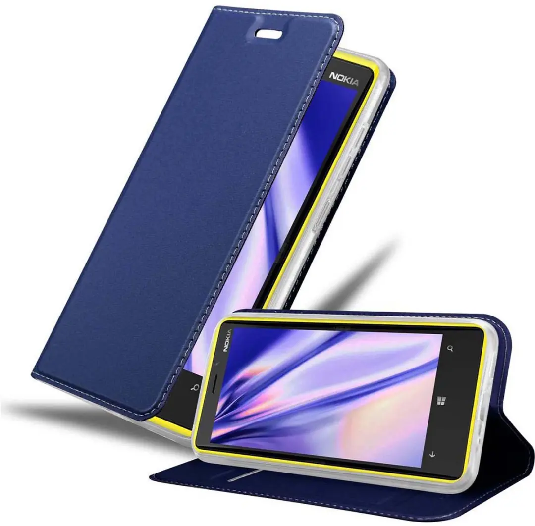 Cadorabo Hoesje geschikt voor Nokia Lumia 920 in CLASSY DONKER BLAUW