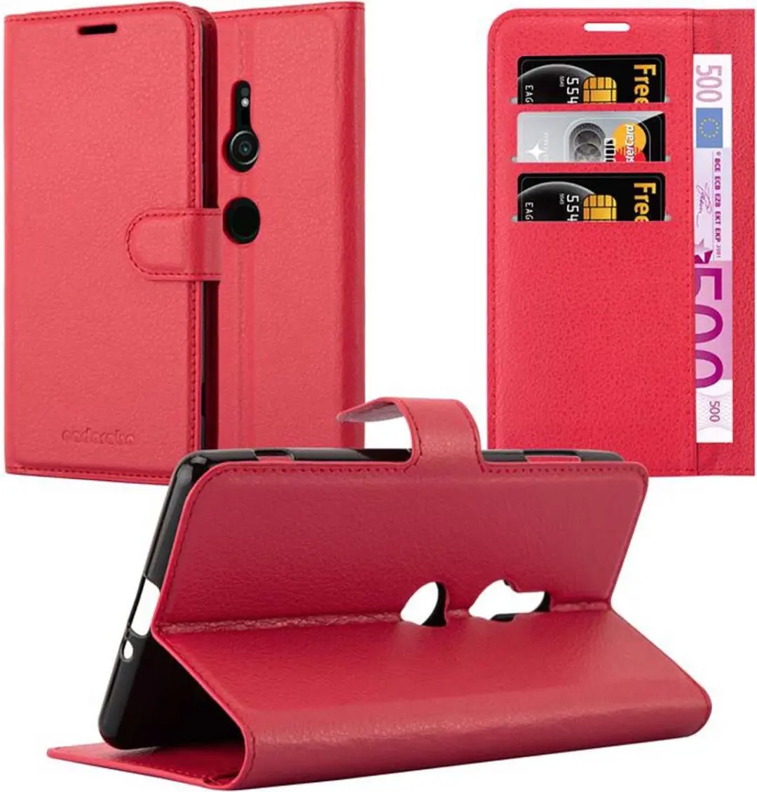 Cadorabo Hoesje geschikt voor Sony Xperia XZ2 in KARMIJN ROOD
