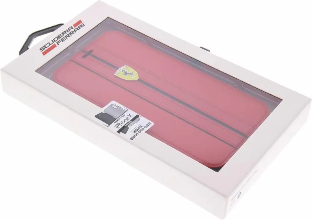 Ferrari Book Cover iPhone X/Xs - Rood - 3 Pasjes - IPX41008001