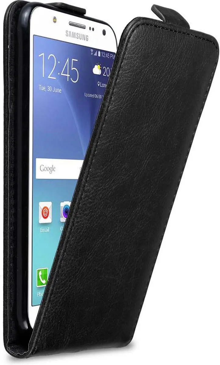 Cadorabo Hoesje geschikt voor Samsung Galaxy J7 2015 in ZWARTE NACHT