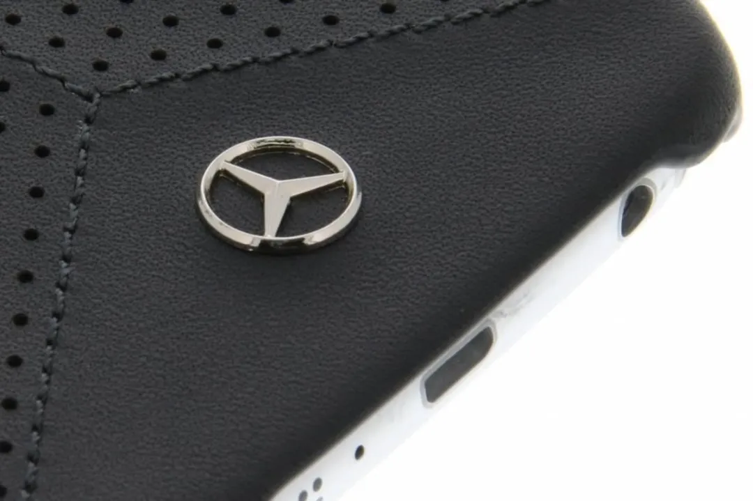 Mercedes-Benz Pure Line Perforated Leather Back Case - MEHCS6PEBK - Zwart - afbeelding 6 van 6