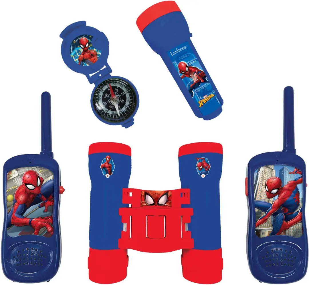 SpiderMan Avonturenset met walkie-talkies tot 120m, verrekijker en kompas