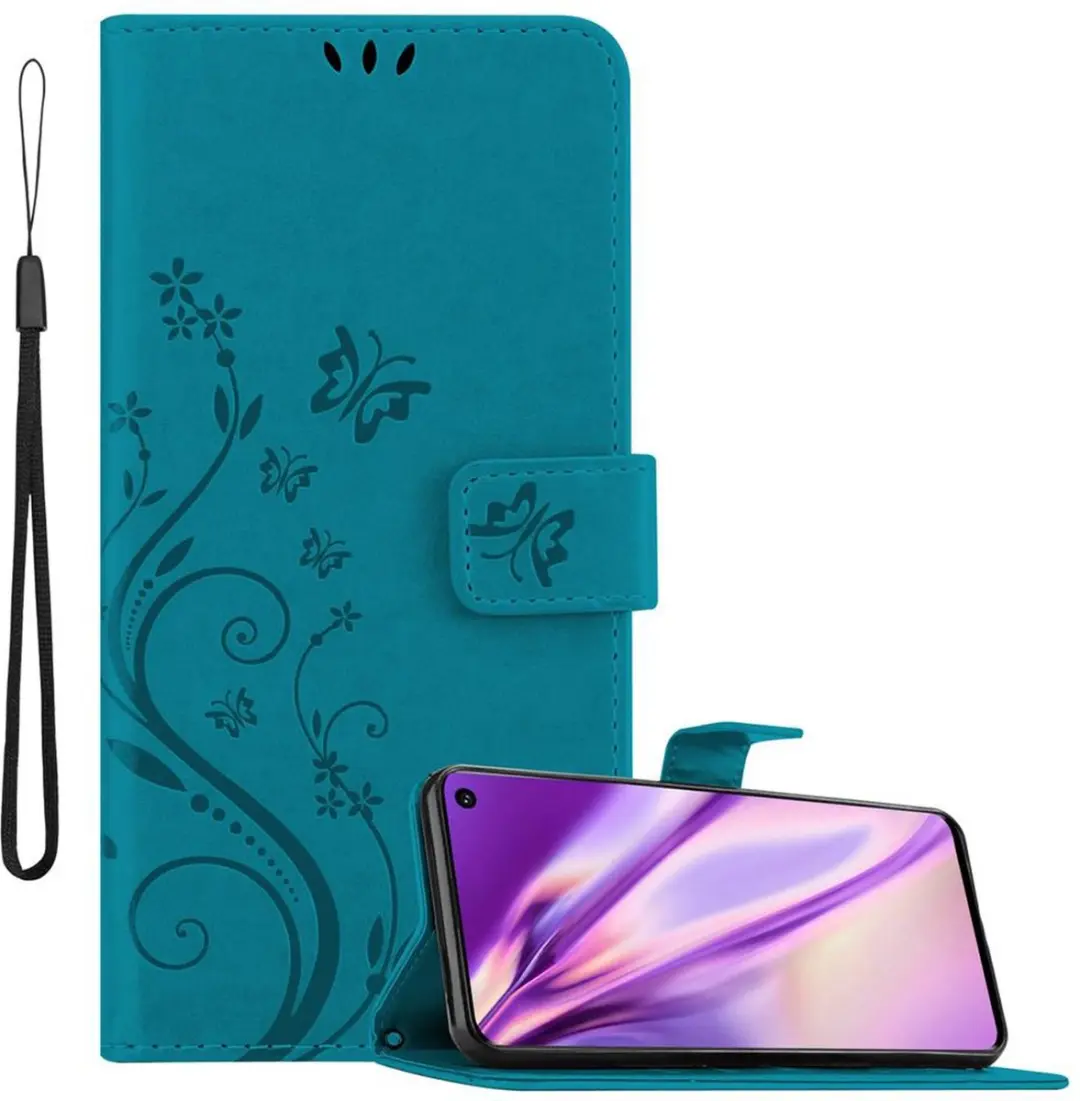 Cadorabo Hoesje geschikt voor Samsung Galaxy S10e in BLOEMEN BLAUW