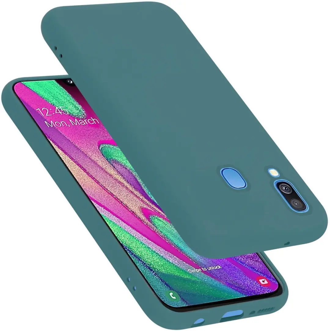 Cadorabo Hoesje geschikt voor Samsung Galaxy A40 in LIQUID GROEN