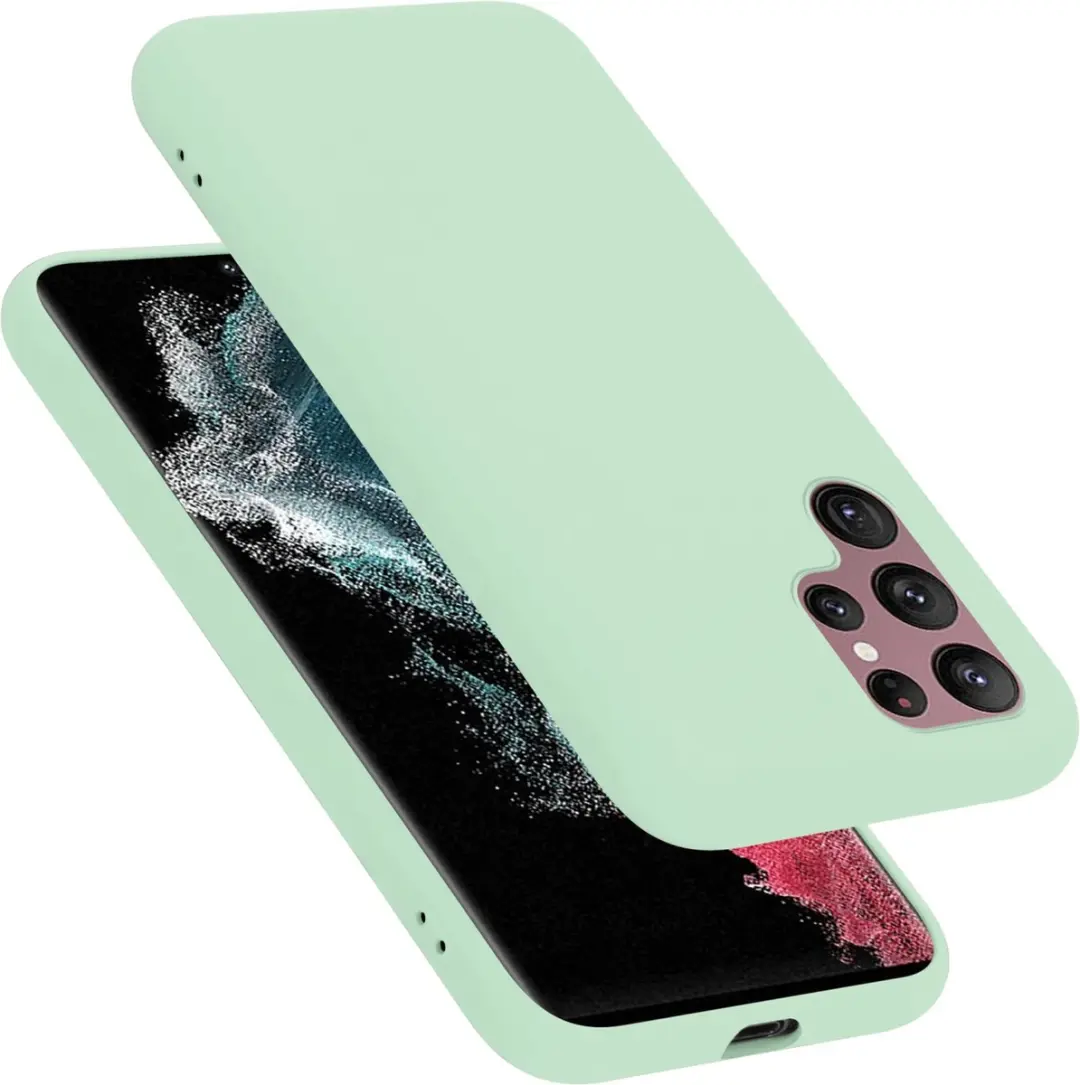 Cadorabo Hoesje geschikt voor Samsung Galaxy S22 ULTRA in LIQUID LICHT GROEN