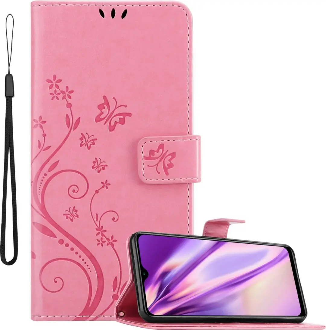 Cadorabo Hoesje geschikt voor Xiaomi RedMi 9T / POCO M3 in BLOEMEN ROZE