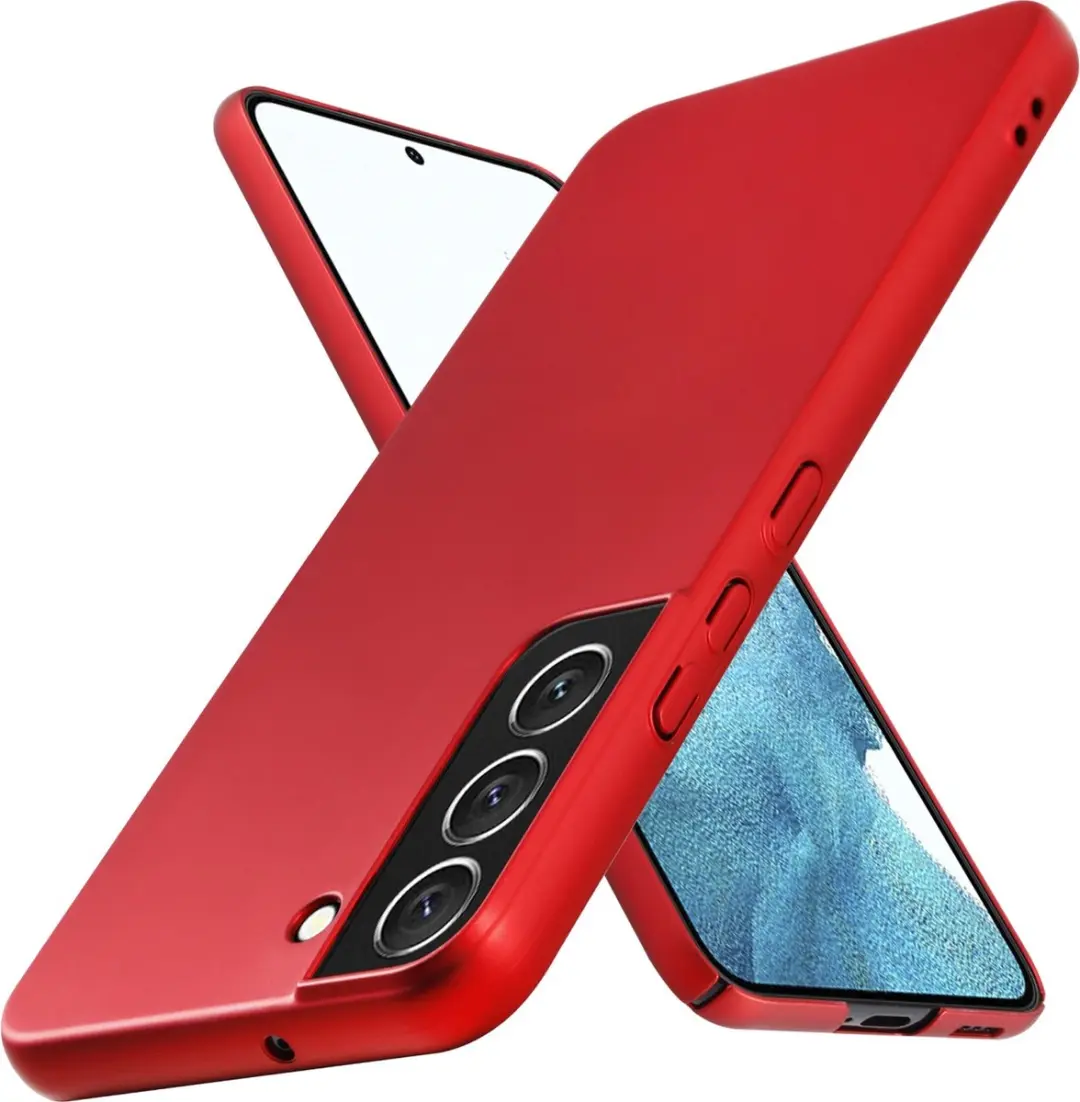 Cadorabo Hoesje geschikt voor Samsung Galaxy S22 PLUS in METAAL ROOD