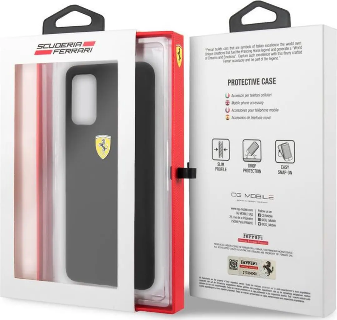 Ferrari SF Silicone Back Case Samsung Galaxy S20 Plus - Zwart
