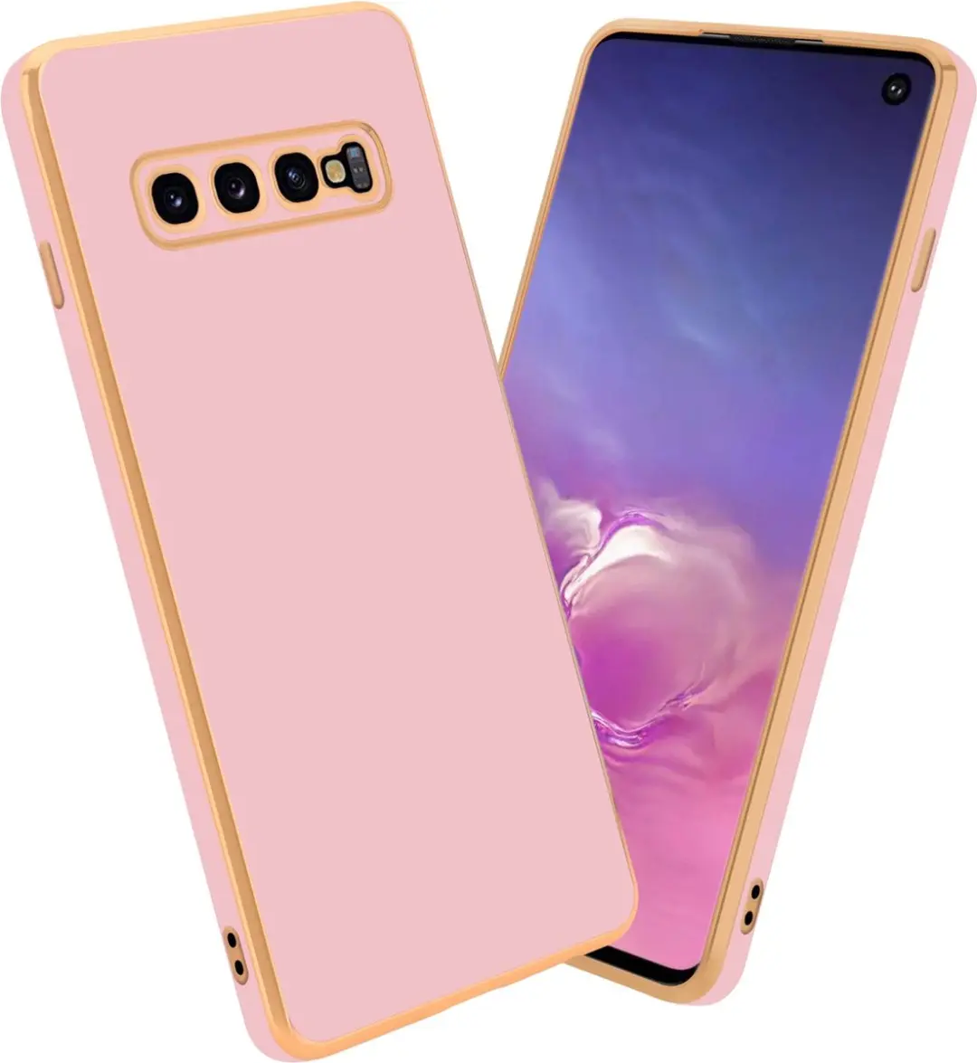 Cadorabo Hoesje geschikt voor Samsung Galaxy S10 4G in Glossy Roze