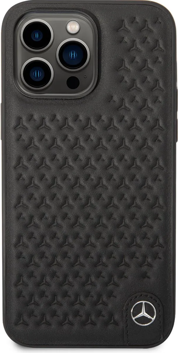 Mercedes-Benz Pu Leerhoesje iPhone 14 Pro Max - Zwart
